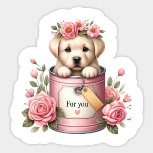 Valentine Labrador Retriever Dog For You Sticker